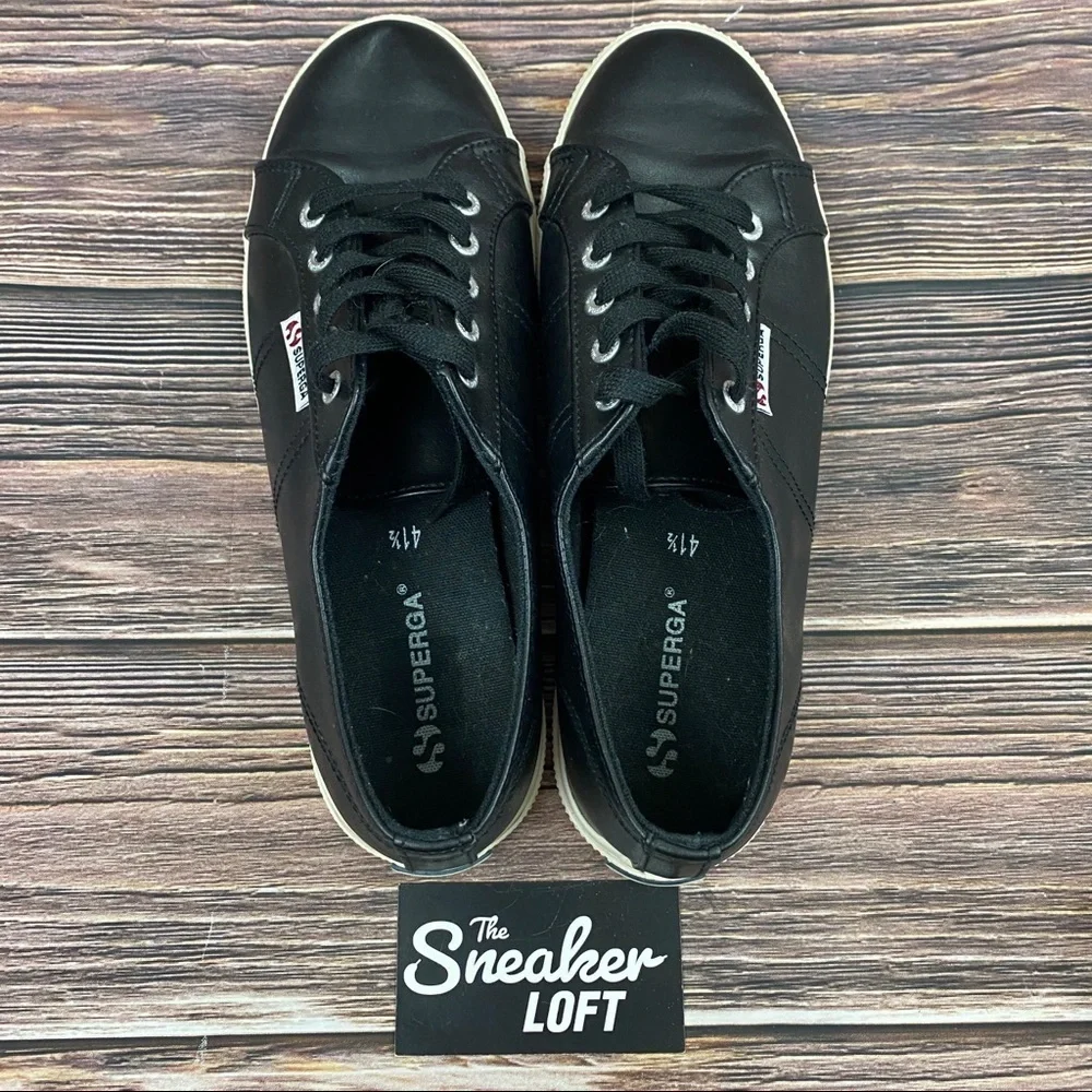 Superga Black Rubber Women's Fashion Sneakers Size 10